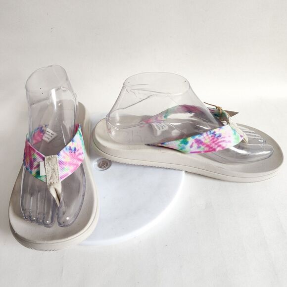 New Chaco Flip Flops Tie Dye Chillos Colorful Womens Size 8 NWT Comfort Sandals - Picture 6 of 14